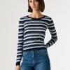Camisola com riscas e canelado Camisola com riscas e canelado