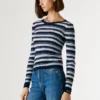 Camisola com riscas e canelado Camisola com riscas e canelado