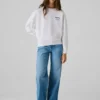 Camisola de gola redonda com corte descontraído Camisola de gola redonda com corte descontraído