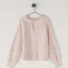 Camisola de gola redonda com renda