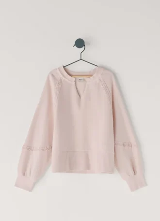 Camisola de gola redonda com renda