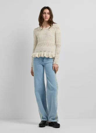 Camisola de gola redonda em mouliné