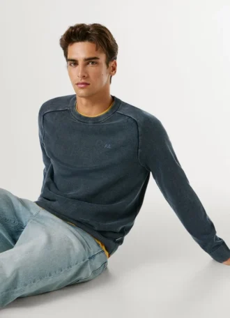 Camisola de gola redonda em piqué