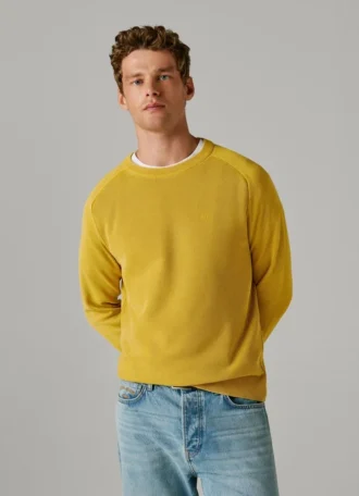 Camisola de gola redonda em piqué