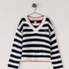 Camisola de malha com decote em V