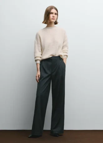 Camisola de malha com decote em V