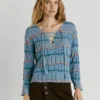 Camisola de malha com decote em V