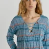Camisola de malha com decote em V