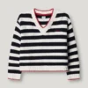 Camisola de malha com decote em V