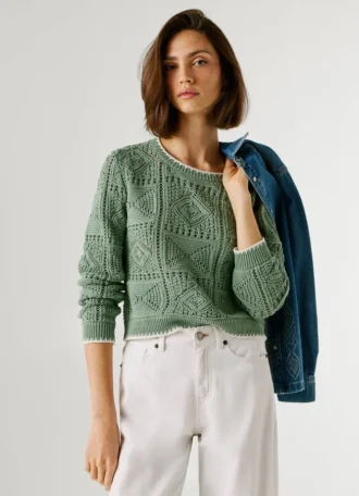 Camisola de malha com decote redondo