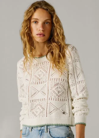 Camisola de malha com decote redondo