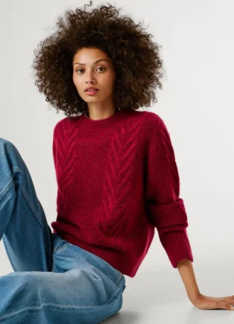 Camisola de malha com gola redonda