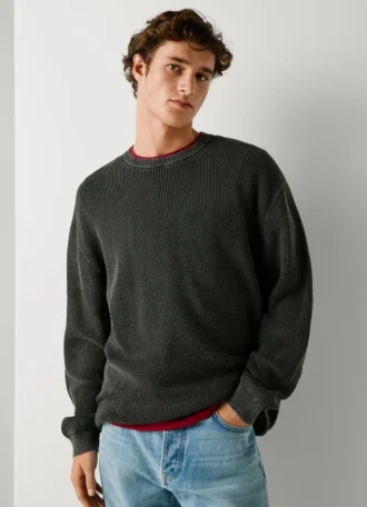 Camisola de malha com gola redonda