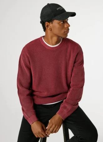 Camisola de malha com gola redonda