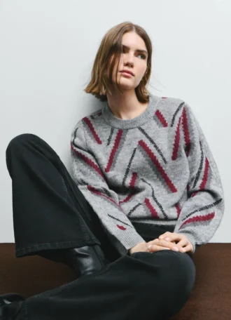 Camisola de malha com gola redonda