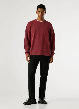Camisola de malha com gola redonda