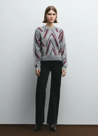 Camisola de malha com gola redonda