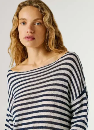 Camisola de malha às riscas