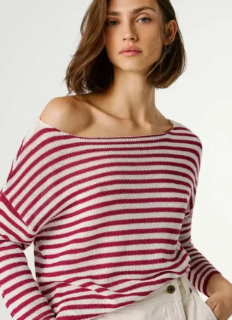 Camisola de malha às riscas