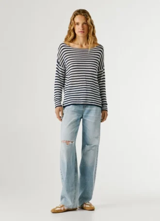 Camisola de malha às riscas