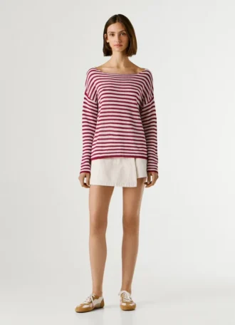 Camisola de malha às riscas