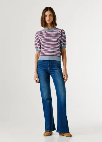 Camisola de malha às riscas Camisola de malha às riscas