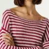 Camisola de malha às riscas