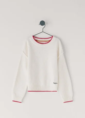 Camisola em malha com padrão de losangos
