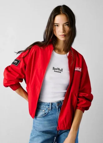 Casaco bomber com estampado nas costas