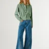 Casaco bomber com gola de camisa Casaco bomber com gola de camisa