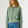 Casaco bomber com gola de camisa Casaco bomber com gola de camisa