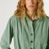 Casaco bomber com gola de camisa Casaco bomber com gola de camisa