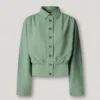 Casaco bomber com gola de camisa Casaco bomber com gola de camisa