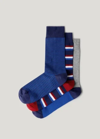 Conjunto de 3 pares de meias com acabamentos Conjunto de 3 pares de meias com acabamentos