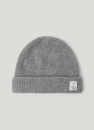 Conjunto de gorro e cachecol canelados