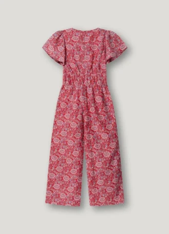 Macacão longo com estampado floral