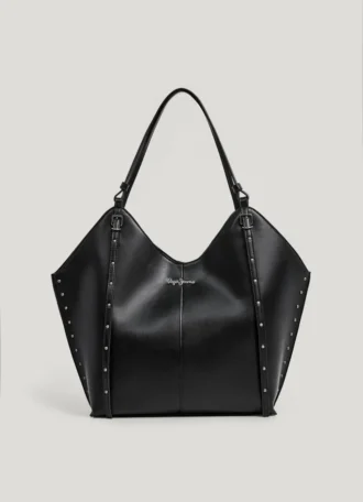 Mala Tote com Efeito de Couro e Tachas