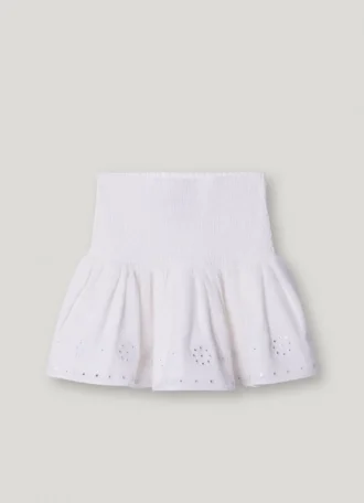 Mini-saia com detalhes em renda
