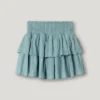 Mini-saia com folhos Mini-saia com folhos