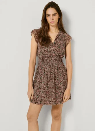 Mini-vestido com estampado fantasia