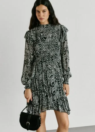 Mini-vestido com estampado fantasia