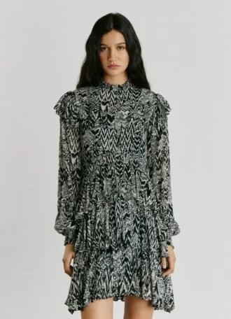 Mini-vestido com estampado fantasia