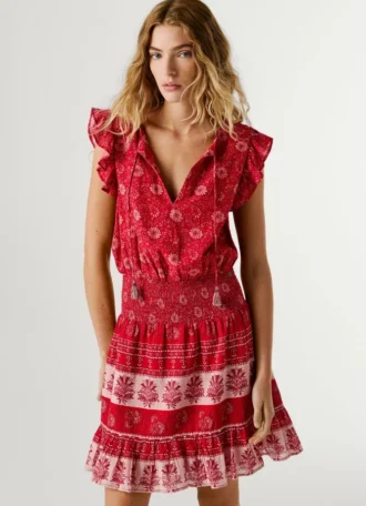 Mini-vestido com estampado floral