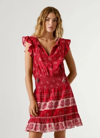 Mini-vestido com estampado floral