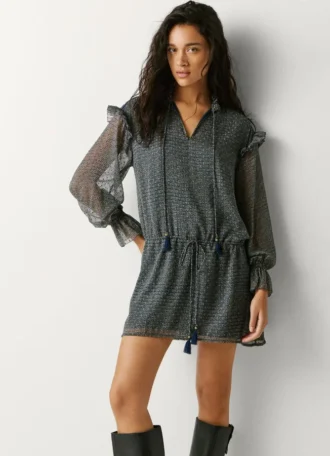 Mini-vestido com folhos