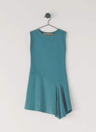 Mini-vestido com gola redonda