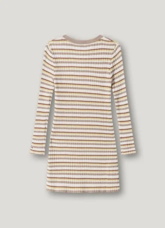 Mini-vestido às riscas com canelado