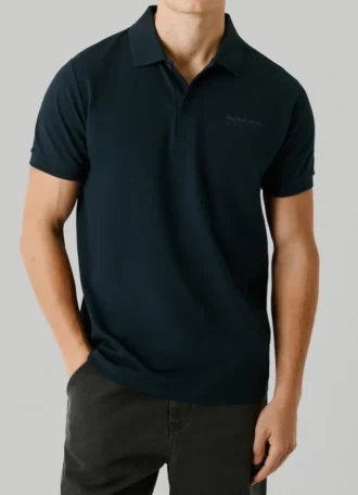 Polo com estampado nas costas em piqué