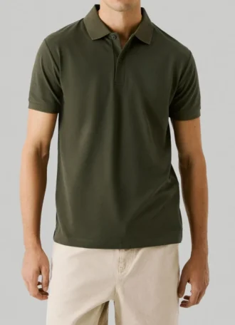 Polo com estampado nas costas em piqué