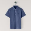 Polo de corte regular tingido na peça